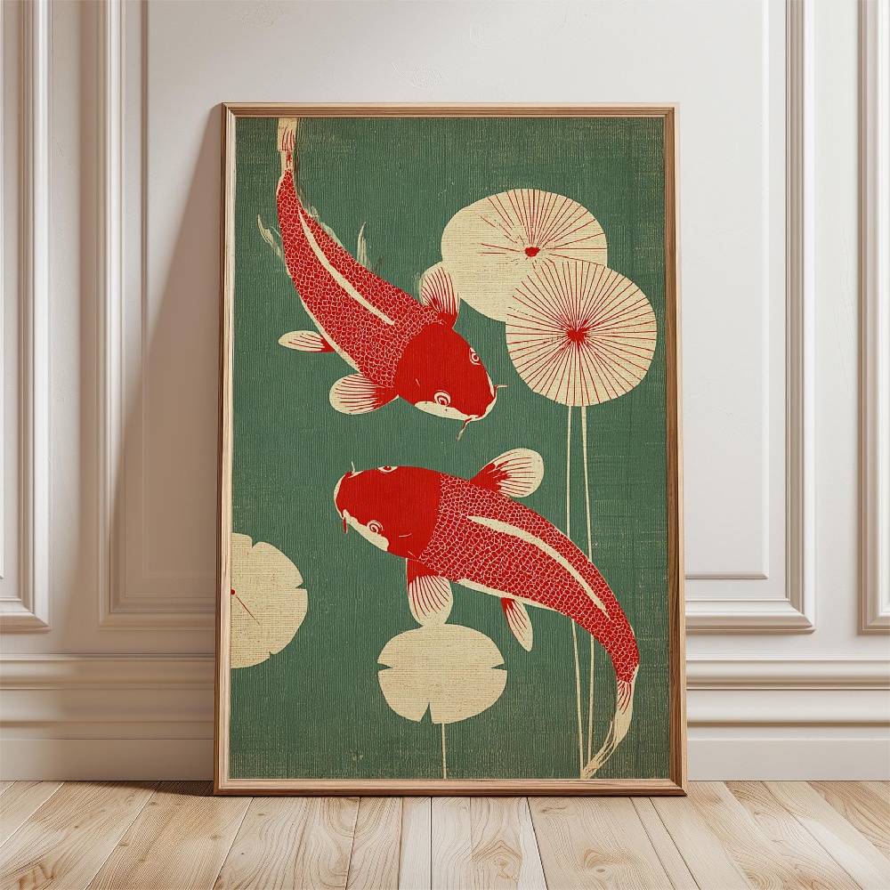 Gold Fish Poster Japanese Koi  - Japanese Zen Lifestyle recension och pris
