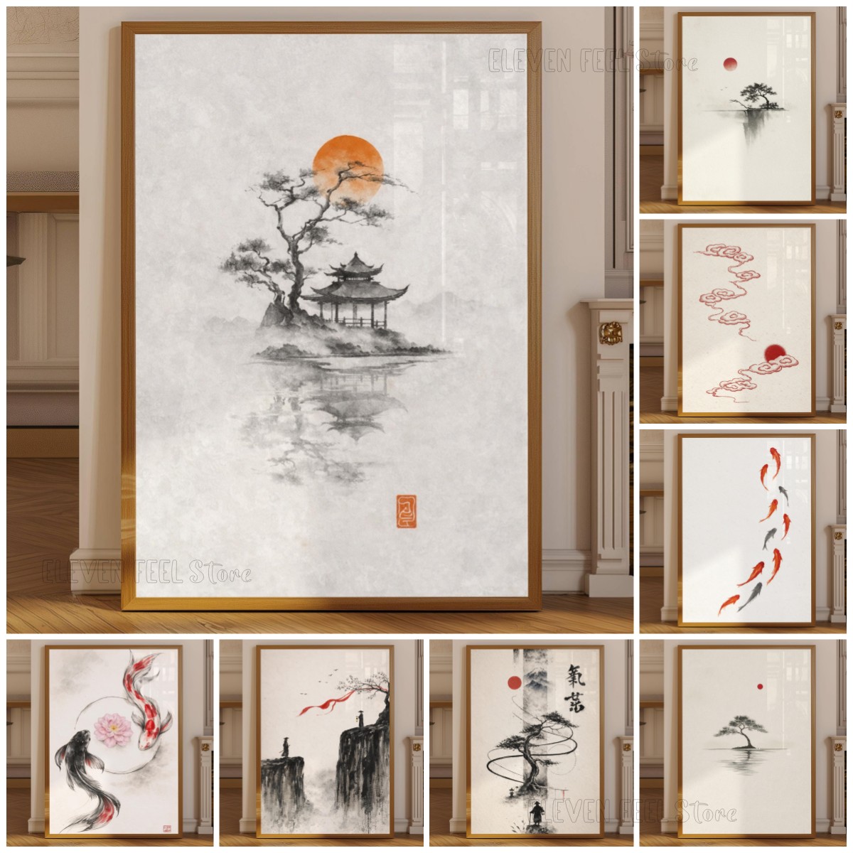 Japanese Ink Tree Poster Wabi  - Japanese Zen Lifestyle recension och pris