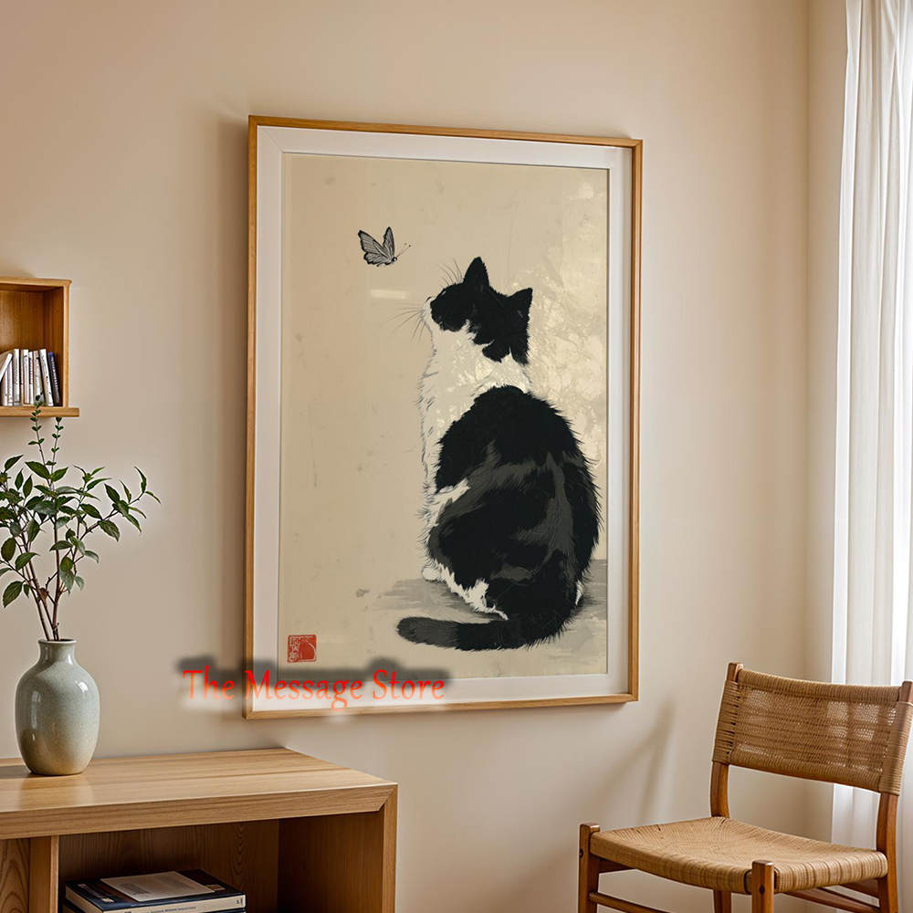 Black Cow Cat Japanese Minimal - Japanese Zen Lifestyle recension och pris